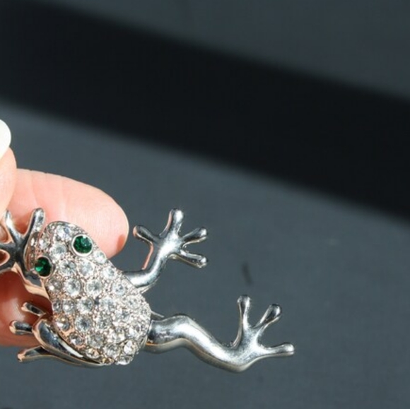 Vintage Crystal FROG Swarovski green eyes Cute sparkly - Picture 4 of 4